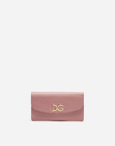 Dolce & Gabbana Wallet Bag In Printed Dauphine Calfskin