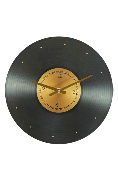 Uma Novogratz Record Disc Wall Clock In Gold