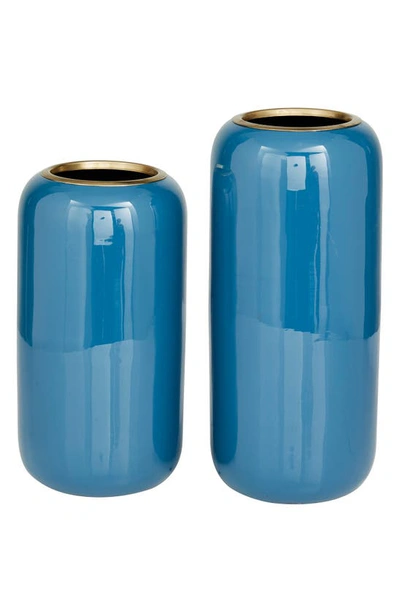 Uma Blue 2-piece Metal Vase