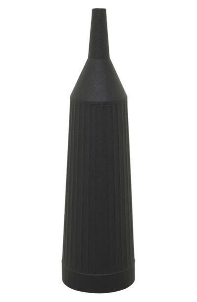Uma Novogratz Ribbed Vase In Black