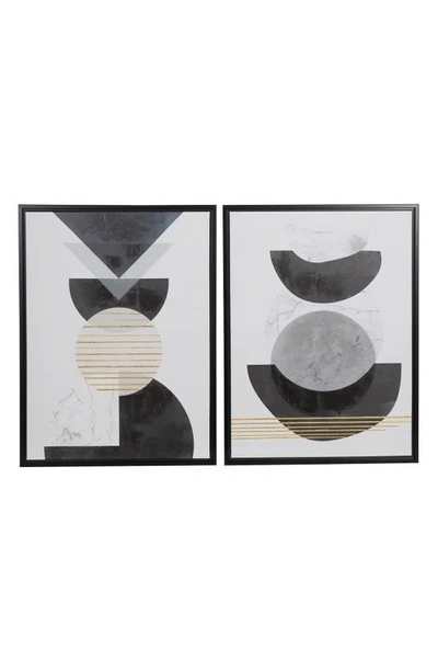 Uma Dual Panel Canvas Wall Art In White