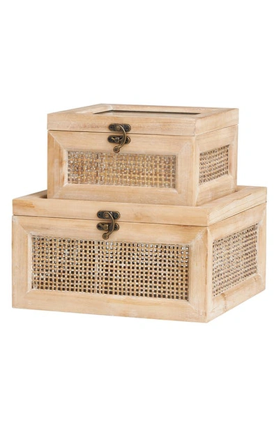 Uma Novogratz Set Of 2 Decorative Boxes In Light Brown