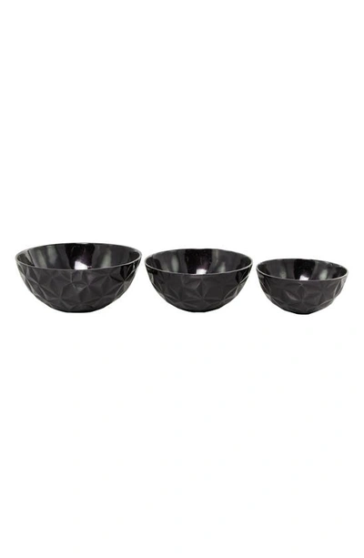 Uma Novogratz Set Of 3 Aluminum Decorative Bowls In Black