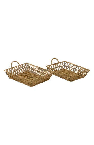 Uma Set Of Two Woven Baskets In Brown