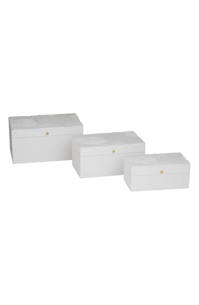 Uma Novogratz Set Of 3 Decorative Boxes In White
