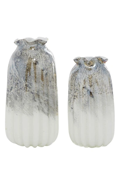 Uma Novogratz Set Of 2 Glass Vases In Gray