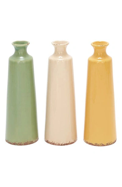 Uma Novogratz Set Of 3 Stoneware Vases In Multi