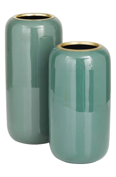 Uma Green 2-piece Metal Vase