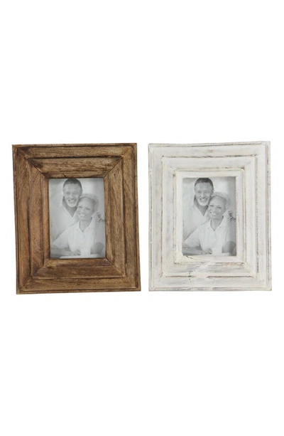 Uma Mango Wood 2-piece Picture Frame Set In Brown