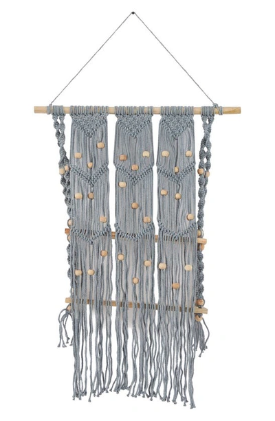 Uma Novogratz Crochet Hanging Wall Shelf In Gray