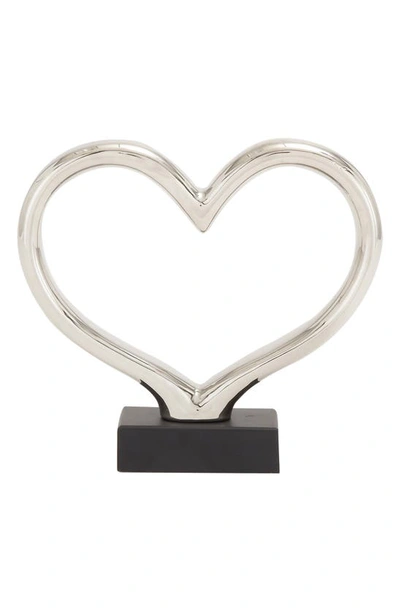 Uma Ceramic Heart Sculpture In Gray