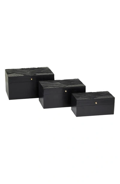 Uma Novogratz Set Of 3 Decorative Boxes In Black