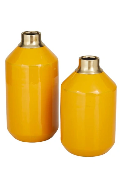 Uma Yellow 2-piece Metal Vase
