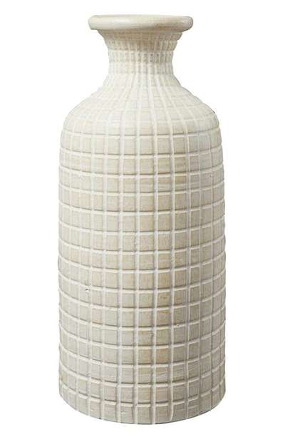 Uma Geometric Terracotta Vase In Neutral