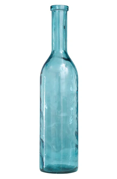 Uma Recycled Glass Vase In Teal