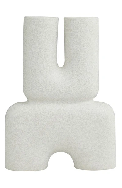 Uma Ceramic U-shaped Vase In White