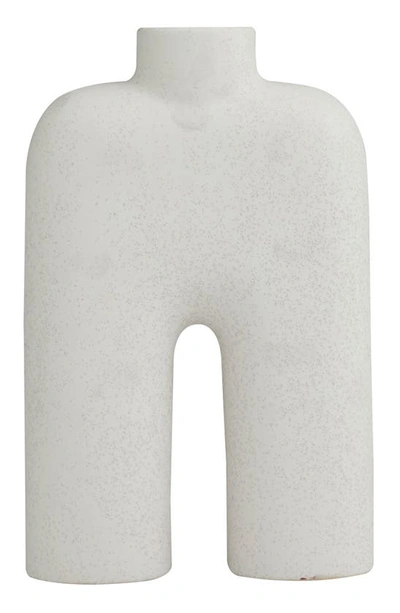 Uma Abstract Arched Ceramic Vase In White