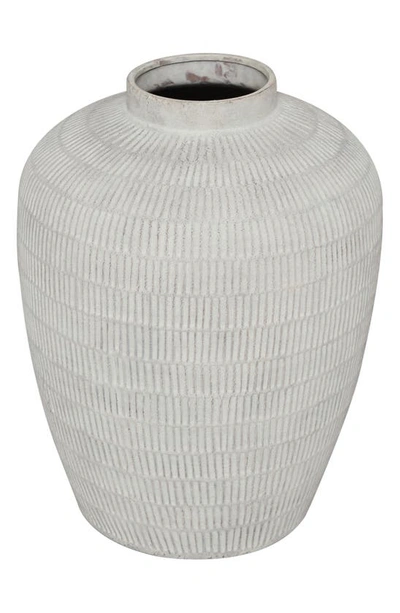 Uma Textured Ceramic Vase In Cream