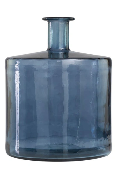 Uma Recycled Glass Vase In Blue