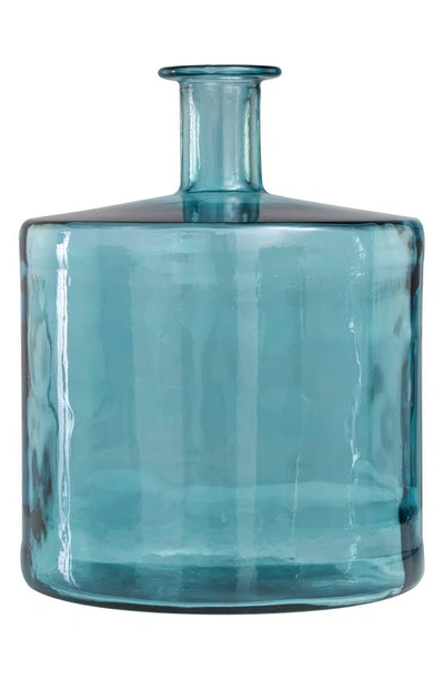 Uma Recycled Glass Vase In Blue