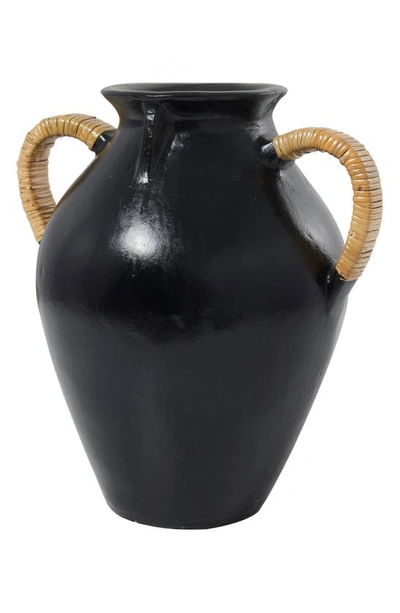 Uma Terracotta Jug Vase In Black