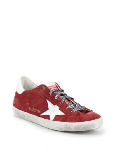 Golden Goose Superstar Red Suede Leather Sneakers