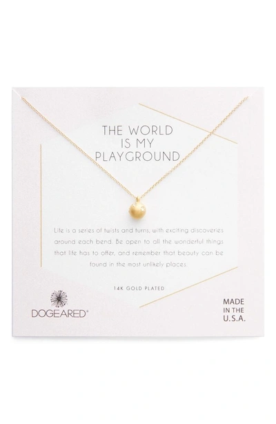 Dogeared World Is My Playground Pendant Necklace In Gold