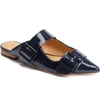 Bill Blass Sylvie Mule In Patent Denim