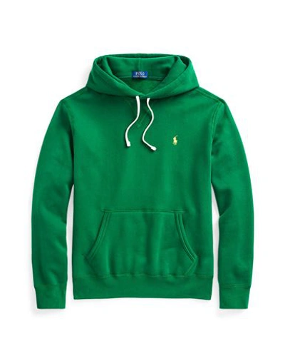 Polo Ralph Lauren The Cabin Fleece Hoodie Man Sweatshirt Emerald Green Size M Cotton, Polyester