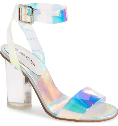 Jeffrey Campbell Clear Heel Sandal In Clear Iridescent Vinyl