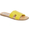 Steve Madden Sayler Slide Sandal In Yellow Leather