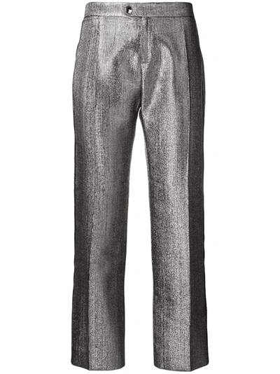 Chloé Lame Metallic Cotton Blend Trousers