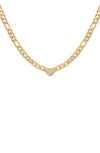 Guess Heart Station Collar Necklace In Gold Tone