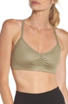 Alo Yoga 'sunny Strappy' Soft Cup Bralette In Olive Glossy