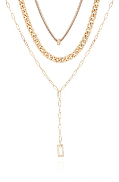 Guess Layered Necklace In Gold Tone