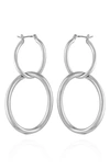 T Tahari Double Hoop Earrings In Silvertone