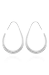 T Tahari Crystal Hoop Earrings In Silvertone