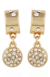T Tahari Crystal Pavé Drop Earrings In Goldtone