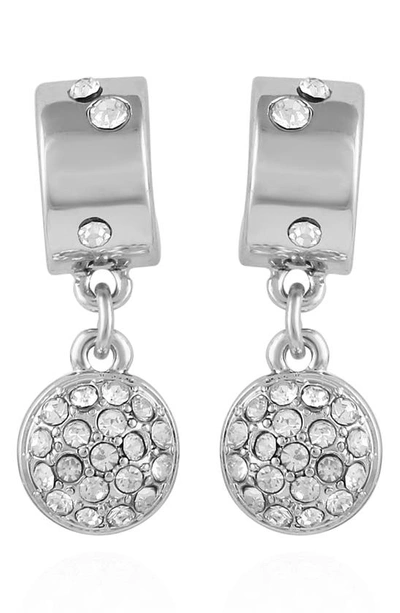 T Tahari Crystal Pavé Drop Earrings In Silvertone