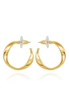 T Tahari Twisted Hoop Earrings In Goldtone