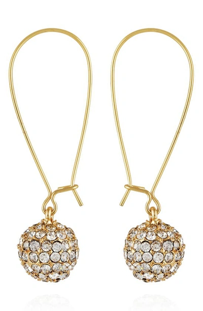 T Tahari Crystal Ball Drop Earrings In Goldtone