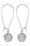 T Tahari Crystal Ball Drop Earrings In Silvertone