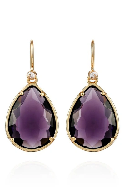 T Tahari Crystal Drop Earrings In Goldtone