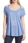 Billy T Cold Shoulder Tee In Blue