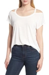 Billy T Cold Shoulder Tee In White