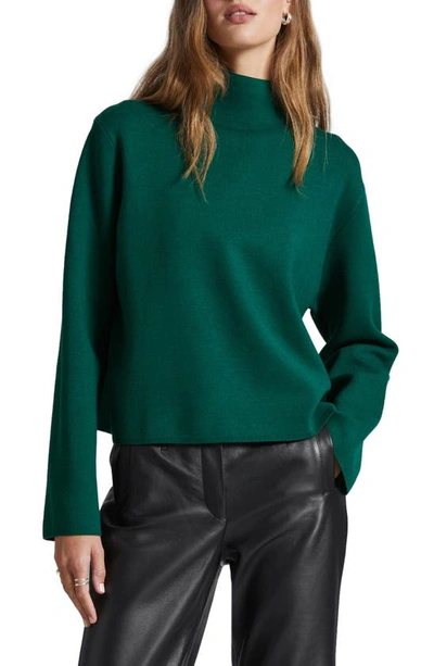 & Other Stories Boxy Crop Turtleneck Jumper In Green
