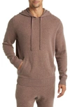 Nordstrom Cashmere Sweater Hoodie In Brown Taupe Heather