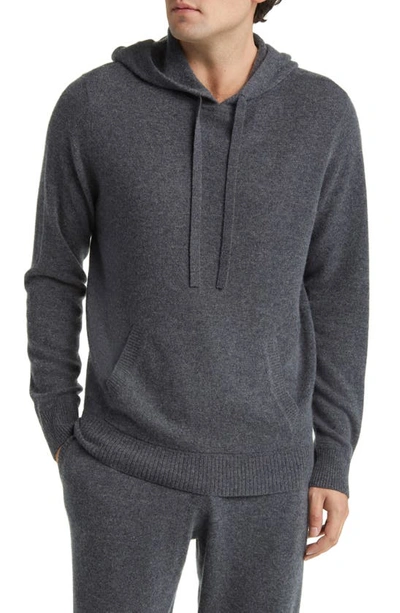 Nordstrom Cashmere Sweater Hoodie In Grey Shade Heather