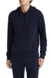 Nordstrom Cashmere Sweater Hoodie In Navy Night