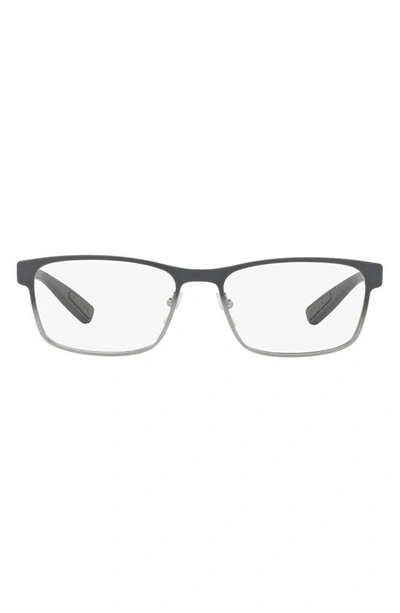 Prada 55mm Rectangular Optical Glasses In Gradient Grey